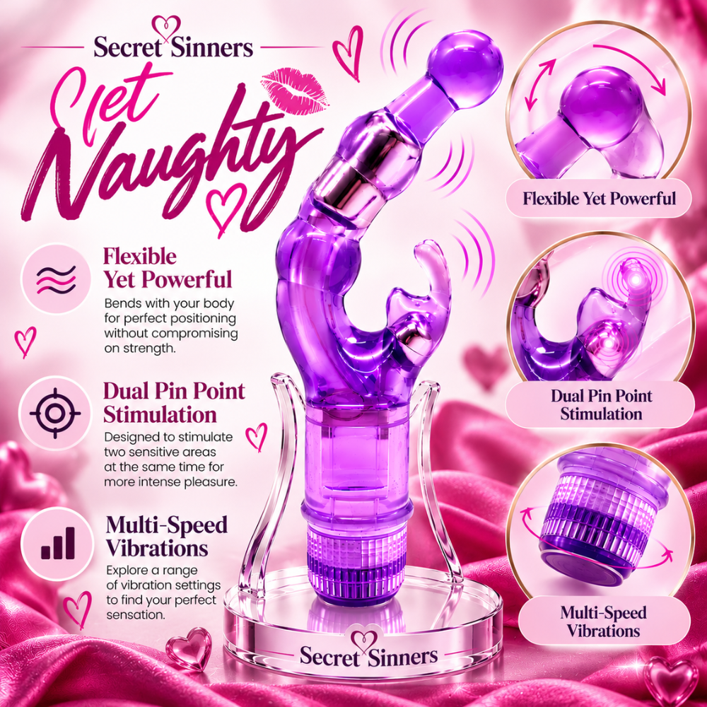 Sinner’s Double Desire – Purple Rabbit Vibrator - Image 2