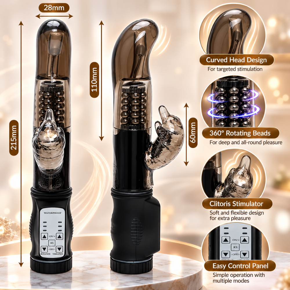 Sinners Spin Rabbit Vibrator – 12 Modes & Rotating Beads - Image 5