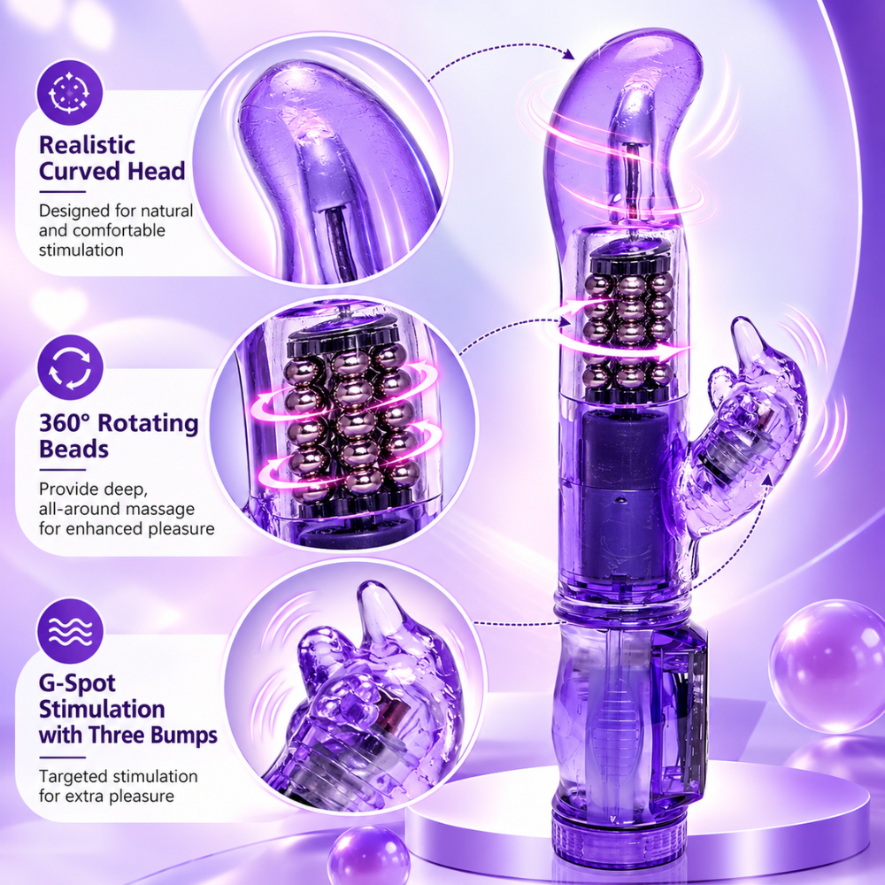 Sinners Spin Rabbit Vibrator – 12 Modes & Rotating Beads - Image 2